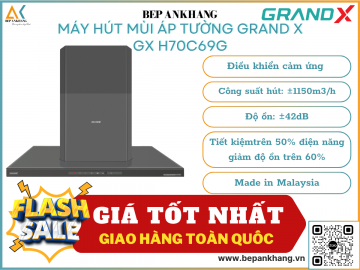 Hút mùi áp tường Grand X GX H90C69G - Made in Malaysia